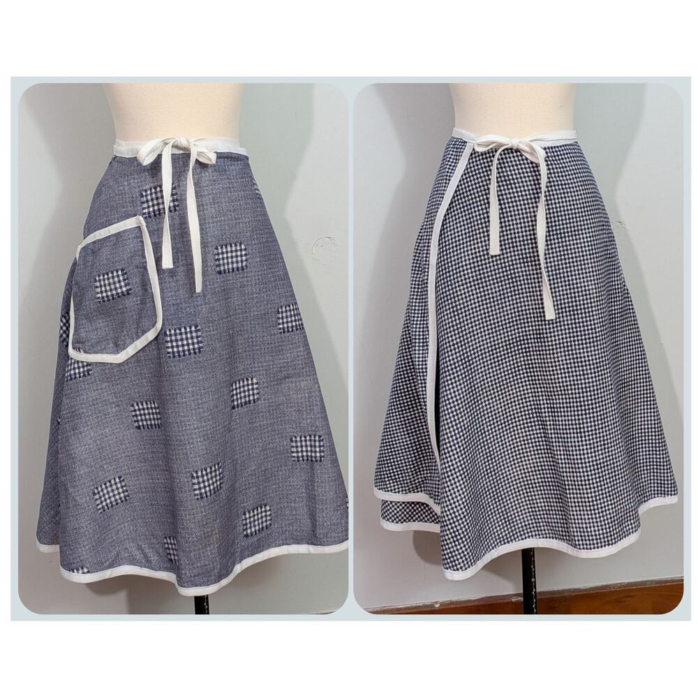 Patchwork/Plaid Reversible 70s Wrap Skirt